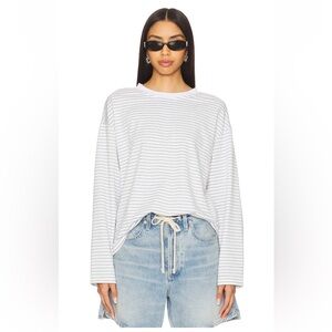 Revolve ALL THE WAYS Lily Long Sleeve Top in Grey Stripe - XXS